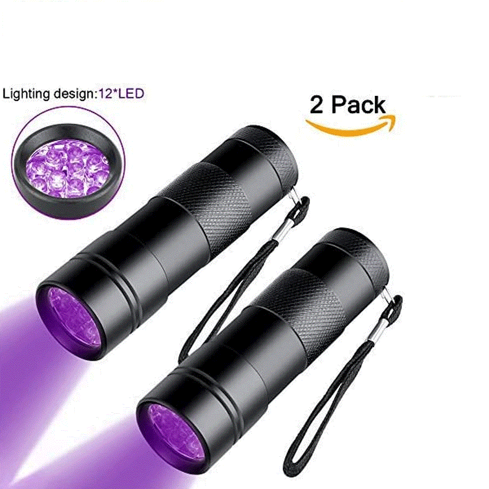 2x Mini UV LED Flashlight Ultraviolet Zoomable Handheld LED Torch Light 3 Modes 2x Mini UV LED Flashlight Ultraviolet Zoomable Handheld LED Torch Light 3 Modes